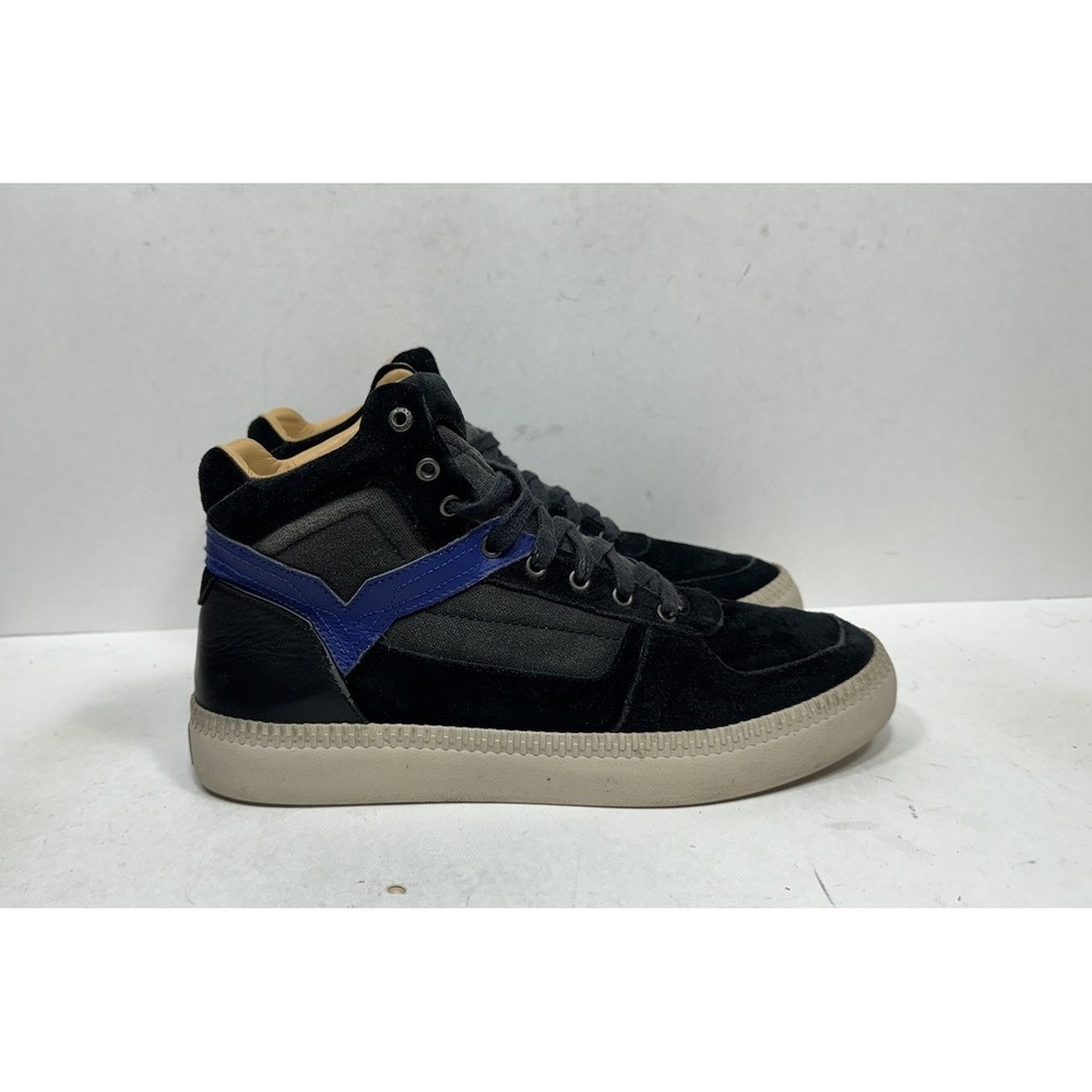 Diesel S-Spaark Mid Suede Shoes High Top Sneakers Black Blue Men's Size 9.5